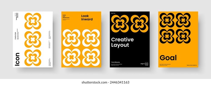 Plantilla de informe creativo. Diseño de volante aislado. Diseño de presentación empresarial moderno. Anuncio. Antecedentes. Portada del libro. Folleto. Cartel. Cartera. Folleto. Catálogo. Diario. Handbill. Revista