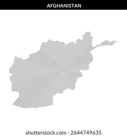 A creative representation of Afghanistan using circular lines.