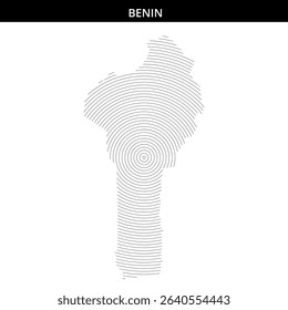 Creative representation of Benin using concentric circular patterns.