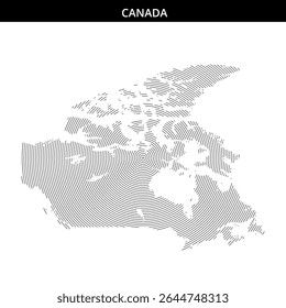 A creative representation of Canada using concentric lines.