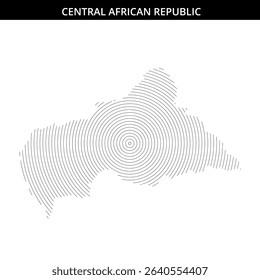 Creative representation of Central African Republic with lines.
