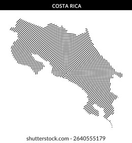 Creative representation of Costa Rica using circular line patterns