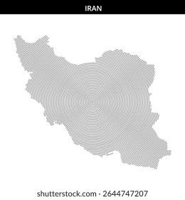 Creative representation of Iran's shape through elaborate lines