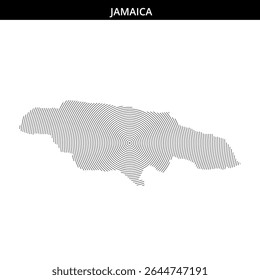 Creative representation of Jamaica as a line art design.