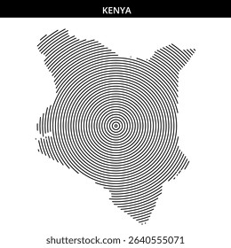 Creative representation of Kenya's shape through spiral lines.