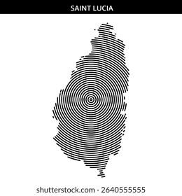 Creative representation of Saint Lucia through spiral lines.