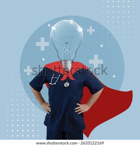 A creative representation of a superhero doctor in the health care profession, illustrating the courage and dedication of medical heroes.