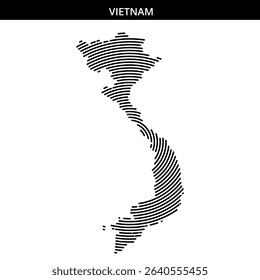 A creative representation of Vietnam's map using line art design.