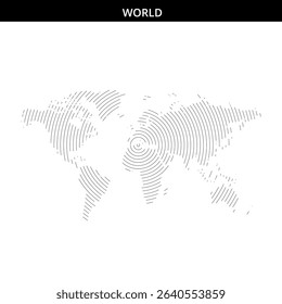 A creative representation of a world map made with lines.