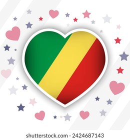 Creative Republic of the Congo Flag Heart Icon