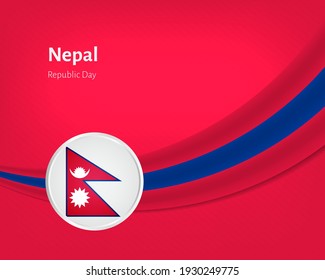 Creative republic day of Nepal greeting background with wavy flag illustration