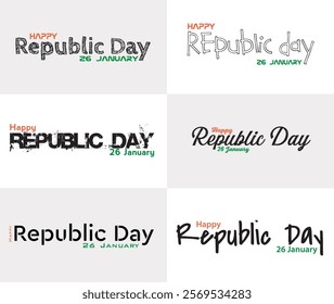 Creative Republic Day Typography with Indian Flag Elements