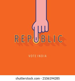 A creative Republic Logo, Icon, Typography design asset for Election Campaign, Social Event, Independence Day, Republic Day, etc.