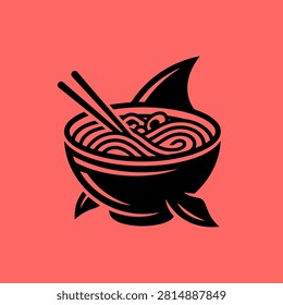 Creative restaurant branding combining seafood and noodle elements.