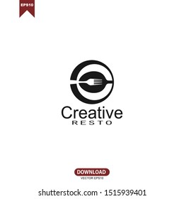 Creative restaurant, cafe, bar logo vector template design. fork, pen simple icon