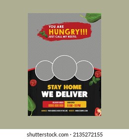 Creative Restaurant Food Menu Template with Vegetable