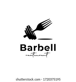 creative restaurant gym fitness equipment logo design with for and barbell template illustrations