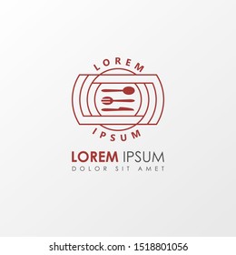 Creative Restaurant Icon Logo Design Element. Red SPOON, FORK, Knife symbol suitable for food logo company.