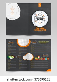 Creative Restaurant Menu Card Design With Front And Back Page View.