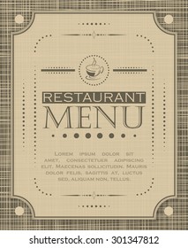 Creative restaurant menu cover design 04/vector illustration in retro style