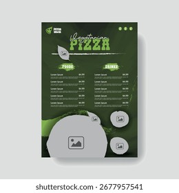 Creative restaurant pizza menu design