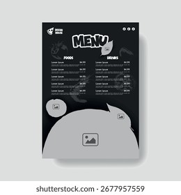 Design criativo restaurante pizza menu