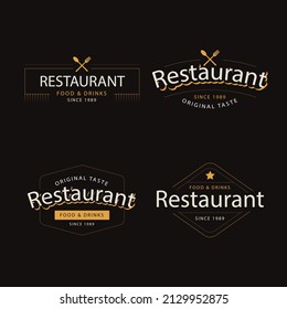 Creative restaurant retro logo design vector