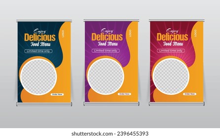 creative restaurant shop tabletop banners design template