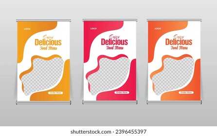 creative restaurant shop tabletop banners design template