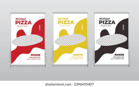 creativo restaurante tienda tabletop banners plantilla de diseño