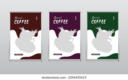 creative restaurant shop tabletop banners design template