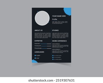Design de layout criativo de currículo e carta de apresentação