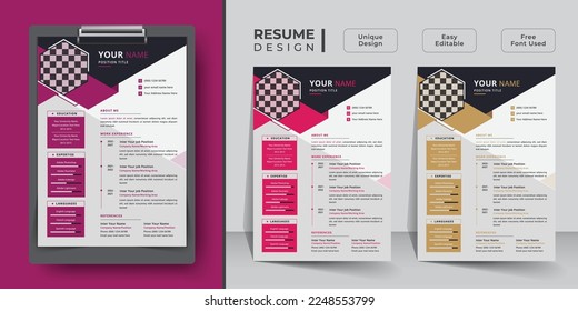 Creative resume and curriculum vitae template design