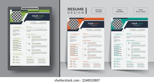 Creative resume and curriculum vitae template design