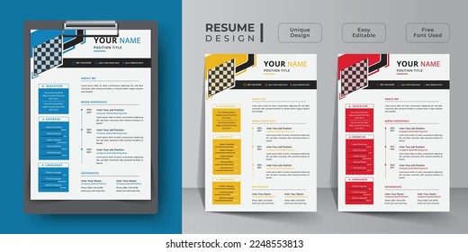 Creative resume and curriculum vitae template design