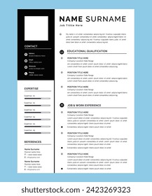 Creative resume cv template design with clean and modern style