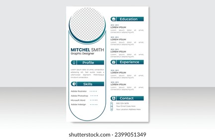 Creative resume design template, Minimalist resume cv template.