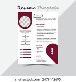 Creative Resume Layout CV curriculum vitae and cover letter.