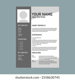 Creative Resume Layout. Professional CV resume template design. vector minimalist