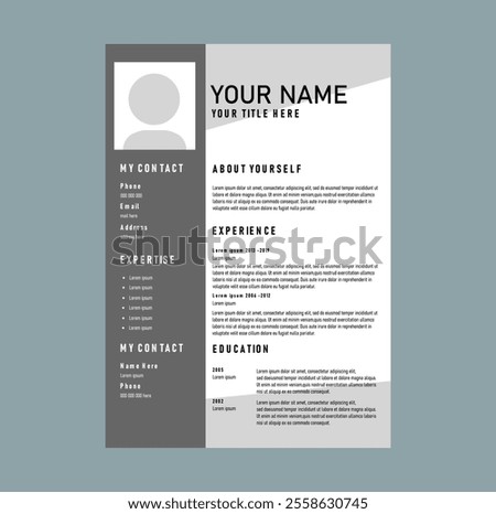 Creative Resume Layout. Professional CV resume template design. vector minimalist