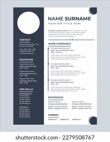 creative resume template design with flat style
