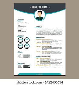 Creative Resume Template Design Vector