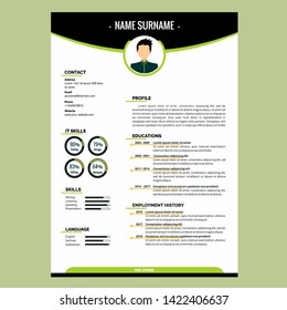 Creative Resume Template Design Vector