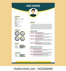 Creative Resume Template Design Vector