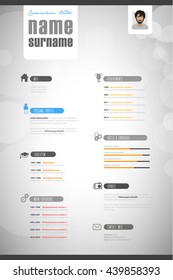 Creative resume template with place for your photo.
