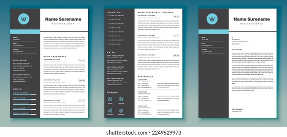 Creative Resume Template for Word + Free Cover Letter, Modern CV Template , Professional Resume Template , Instant Download