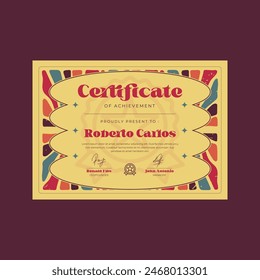 Creative Retro Certificate Achievement Design Template.