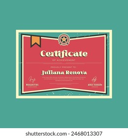 Plantilla de diseño de certificado de logro retro creativo.