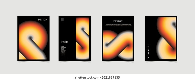 Creative retro color covers, layouts or posters concept in modern minimal style for corporate identity, branding, social media advertising, promo. Modern cover design template with colorful retro colo