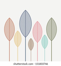 creative retro  leaf background vector